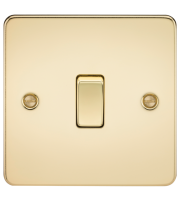Knightsbridge Flat Plate 10AX 1G 2 Way Switch (Polished Brass)